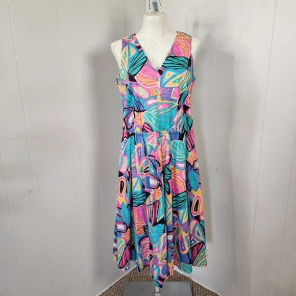 Babyhug 5 Layered With Cotton Lining Fit & Flare Sleeveless Mesh Party Dress With Flower Corsage and Lace Detailing - Pink